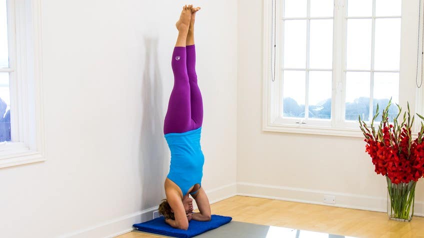 Legs Up The Wall Pose Variation Yoga (Half Shoulderstand Pose