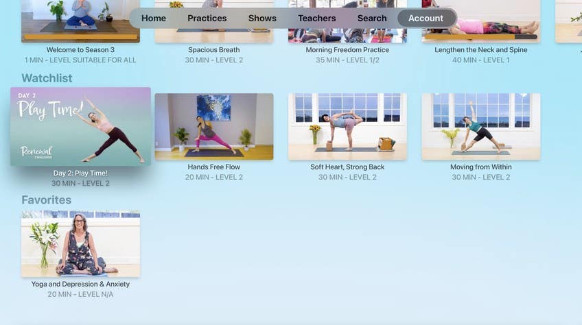 Overflødig Husk Rektangel How do I watch Yoga Anytime using Apple TV?