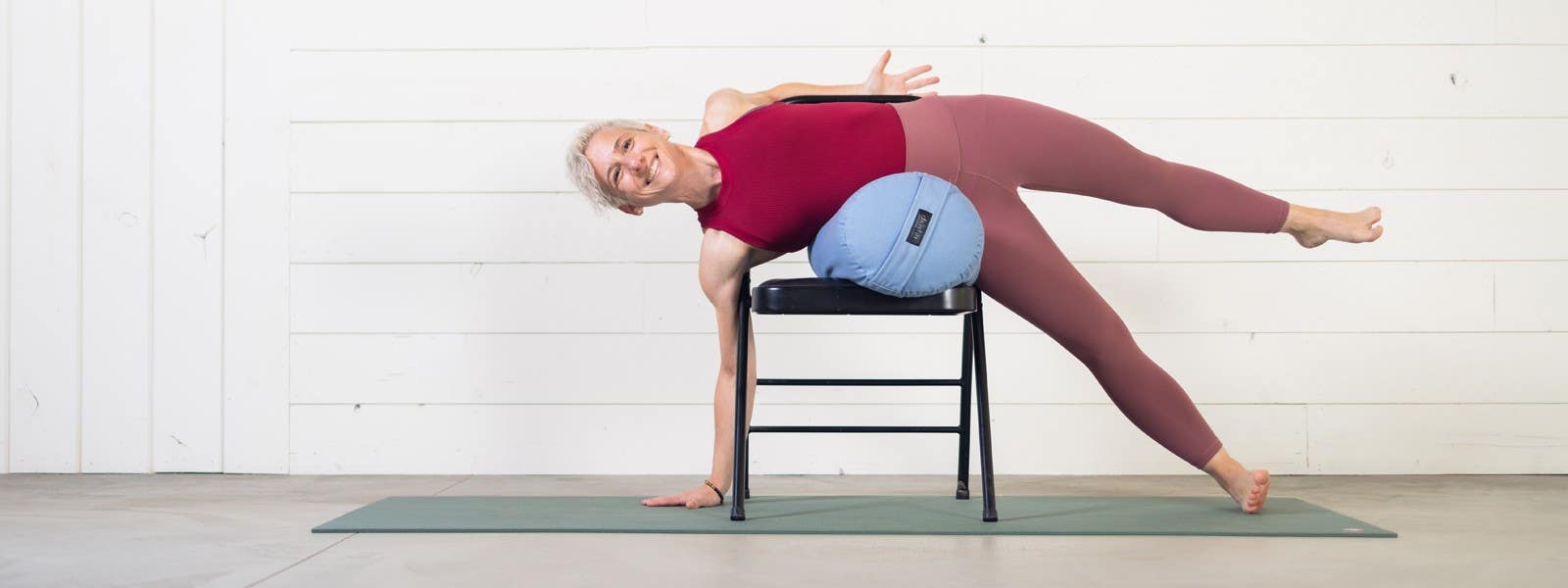 Standing yoga poses with chair - Iyengar Yoga - YouTube